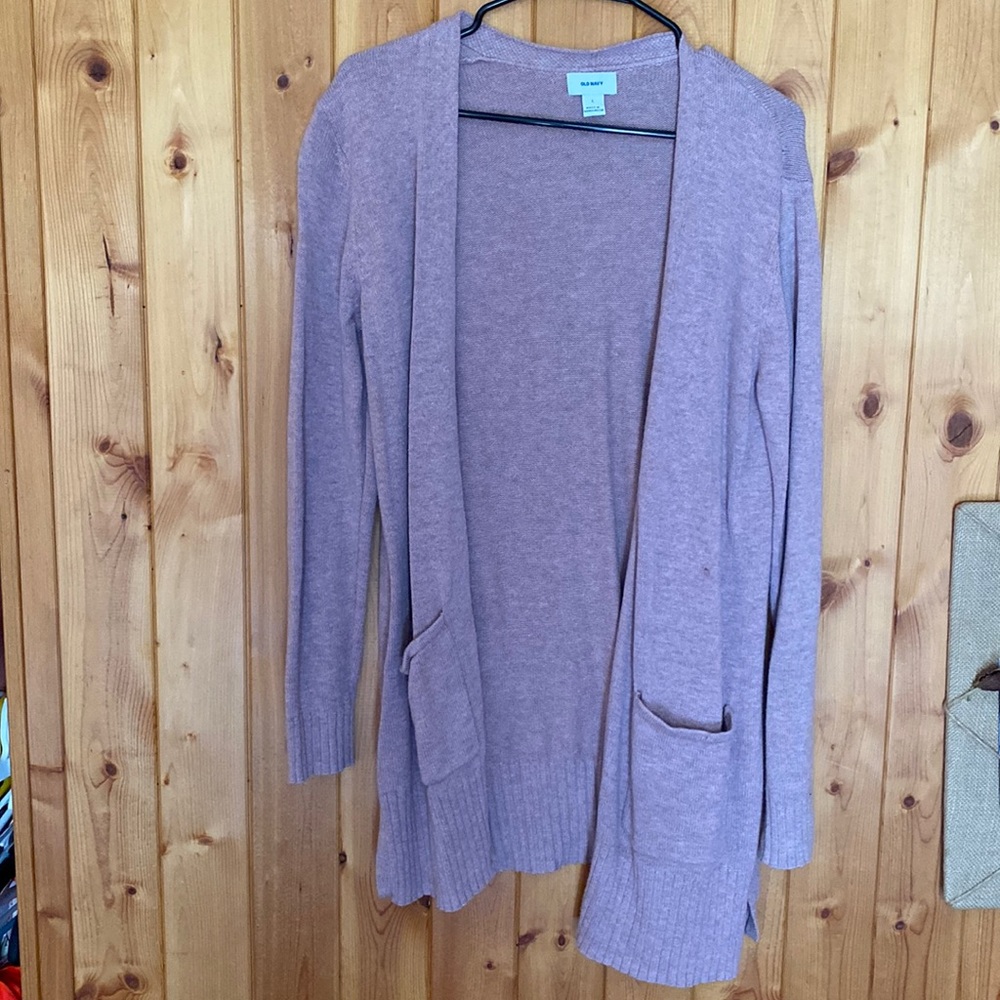 Large light mauve color cardigan from Old Navy.
